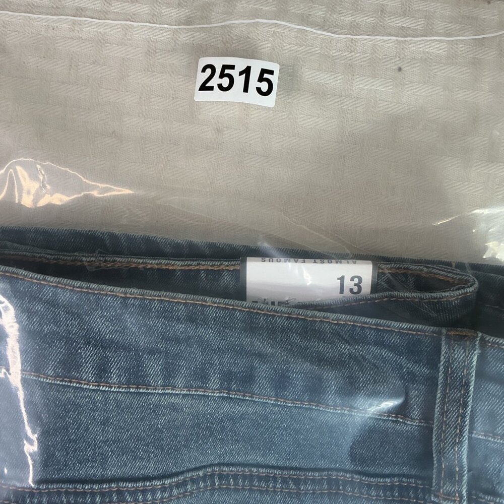 Almost Famous Womens Size 13 Blue Mid-Rise Bootcut Jeans Denim Distressed Look - Picture 11 of 11